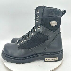 Harley Davidson Men Size 11 91554 Black Leather 8" Waterproof Riding Boot